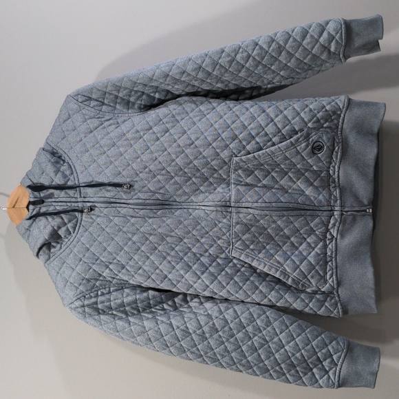 Volcom Quilted Gray Hoodie - Picture 1 of 6